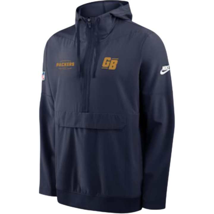 Nike Nike Green Bay Packers Alt Option Route Anorak Men's Nike Nfl 1/2-Zip Hooded Jacket