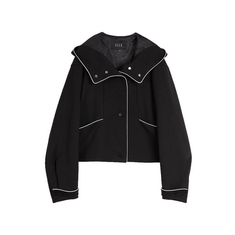 ELLE Jackets Women's Black Hooded Moderate