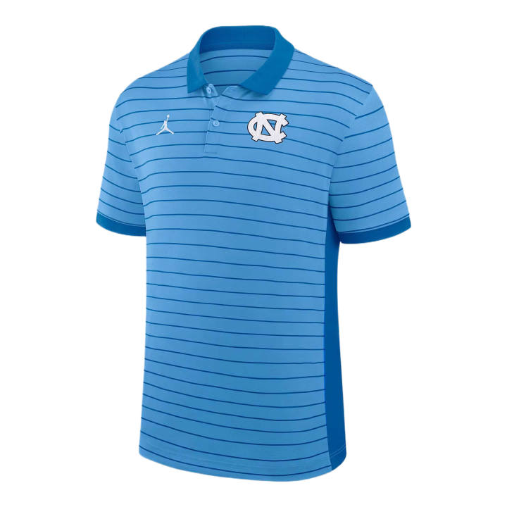 Jordan Jordan North Carolina Sideline Victory Stripe Men's Jordan Brand Dri FIT College Polo