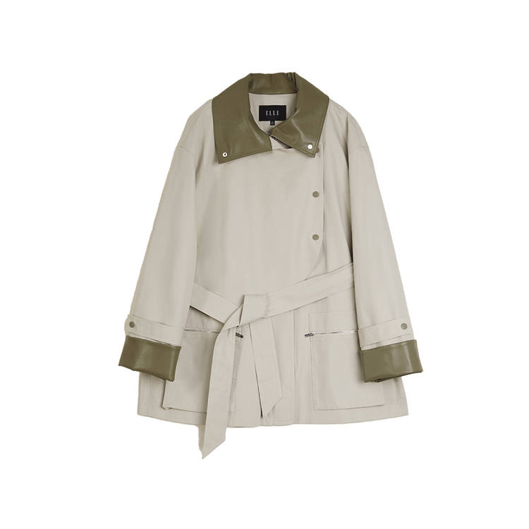 ELLE Trench Coats Women's Lapel Moderate
