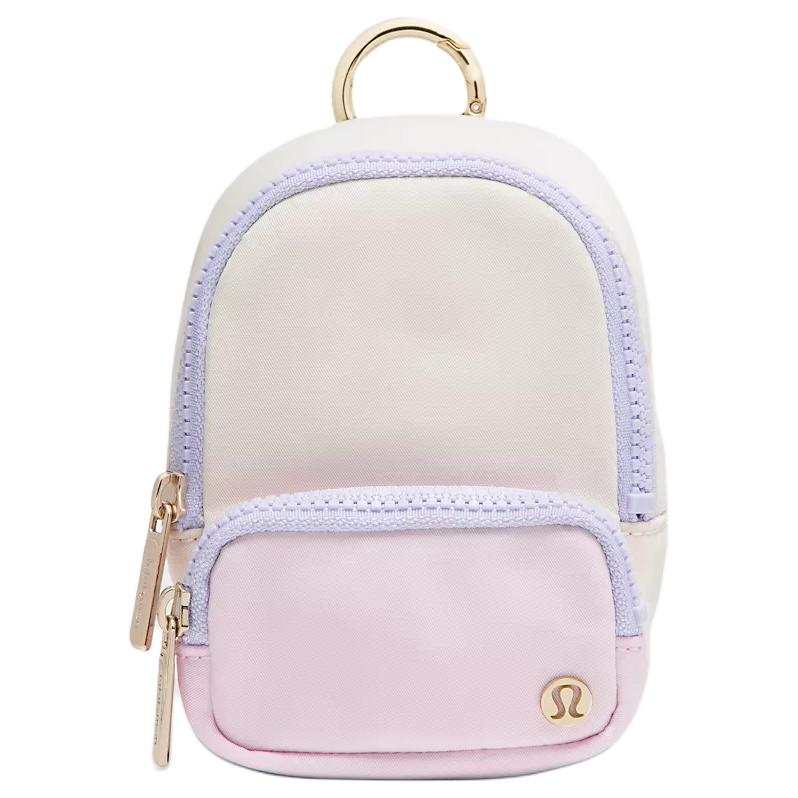 Lululemon Everywhere Nylon Coin Purse Small Men's Light Ivory White & Joy Pink & Tranquil Blue