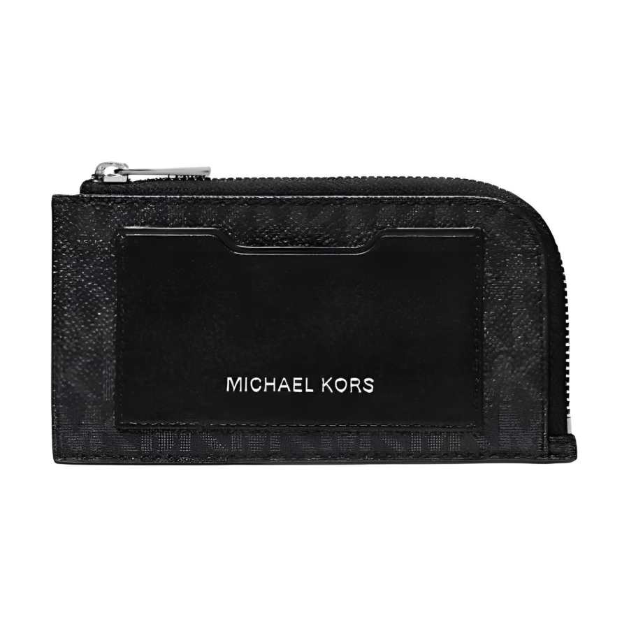 MICHAEL KORS Coated Canvas Wallet, Card Holder Men's Black