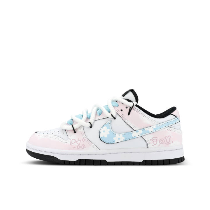 Nike Nike Dunk Gorilla Mischievous XJDD Sweet Garden Leather Low top Skateboard Shoes Unisex White Pink
