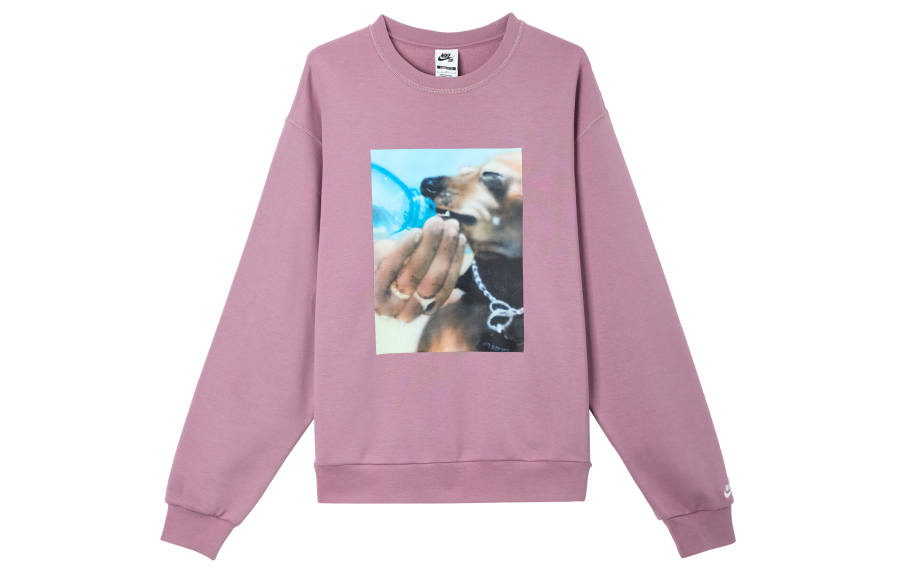 Nike Nike SB Fleece Lined Skateboard Crew Neck Pullover Loose Fit Long Sleeved Sweatshirt Unisex Gray Purple Red