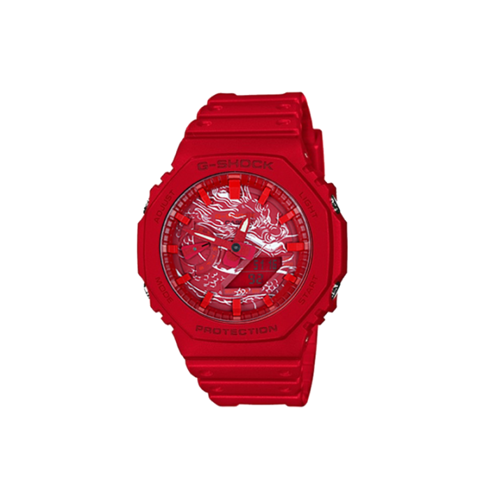 CASIO CASIO Men Liquid Crystal/Analog Dual Display Series Red Watch