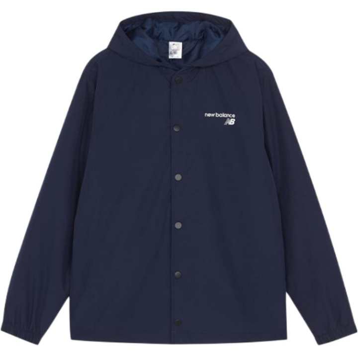 New Balance New Balance Logo Print Solid Color Letters Hooded Puffer Jacket Men's Blue