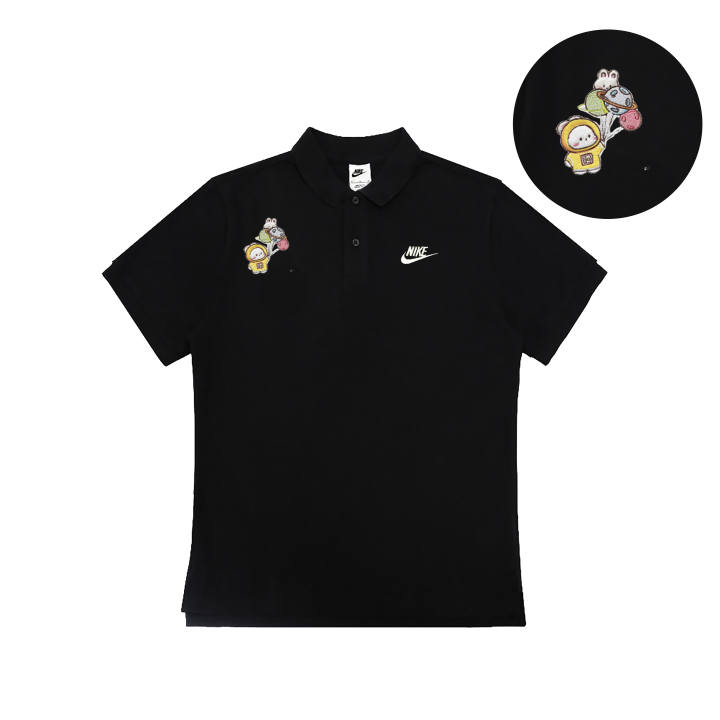 Nike Nike Polo Shirts Unisex Black Polo Collar Moderate Straight Fit