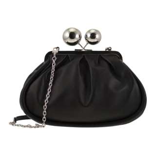 WEEKEND MaxMara Sheepskin Crossbody Bag, Shoulder Bag Medium Unisex Black