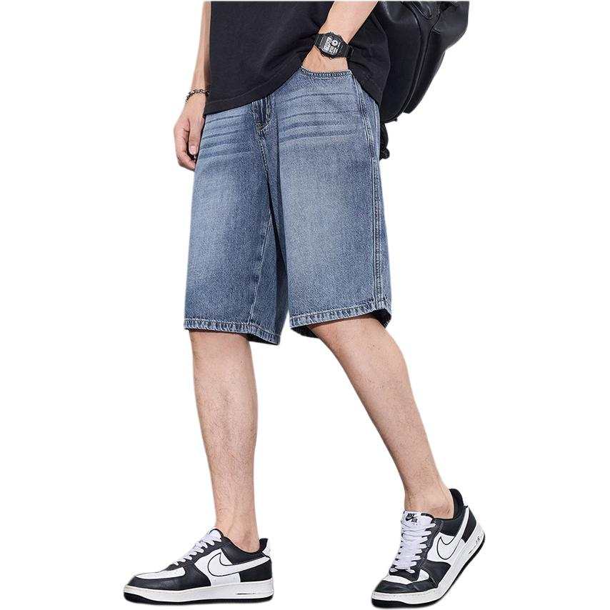 Tonlion Denim Shorts Unisex Denim Blue Thin