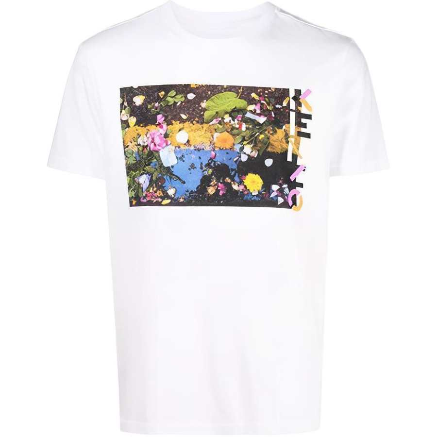 KENZO T Shirts Men's White Crew Neck Moderate Straight Fit