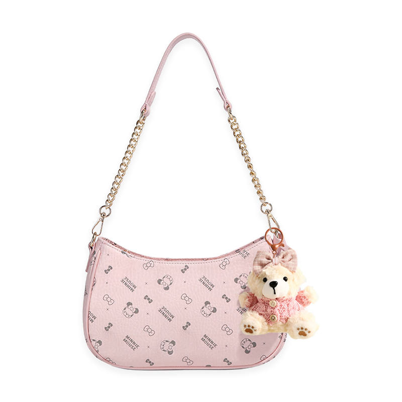 Disney PVC Shoulder Bag Women's Cherry Blossom Pink/Coffee