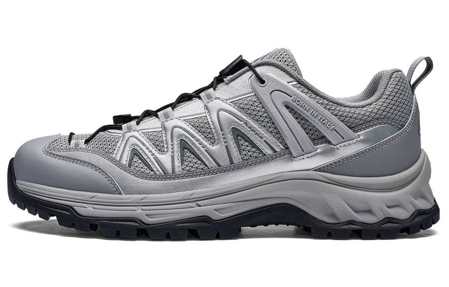 Kappa Outdoor Casual Abrasion Resistant Slip Resistant Low top Running Shoes Unisex Shark Gray, Silver