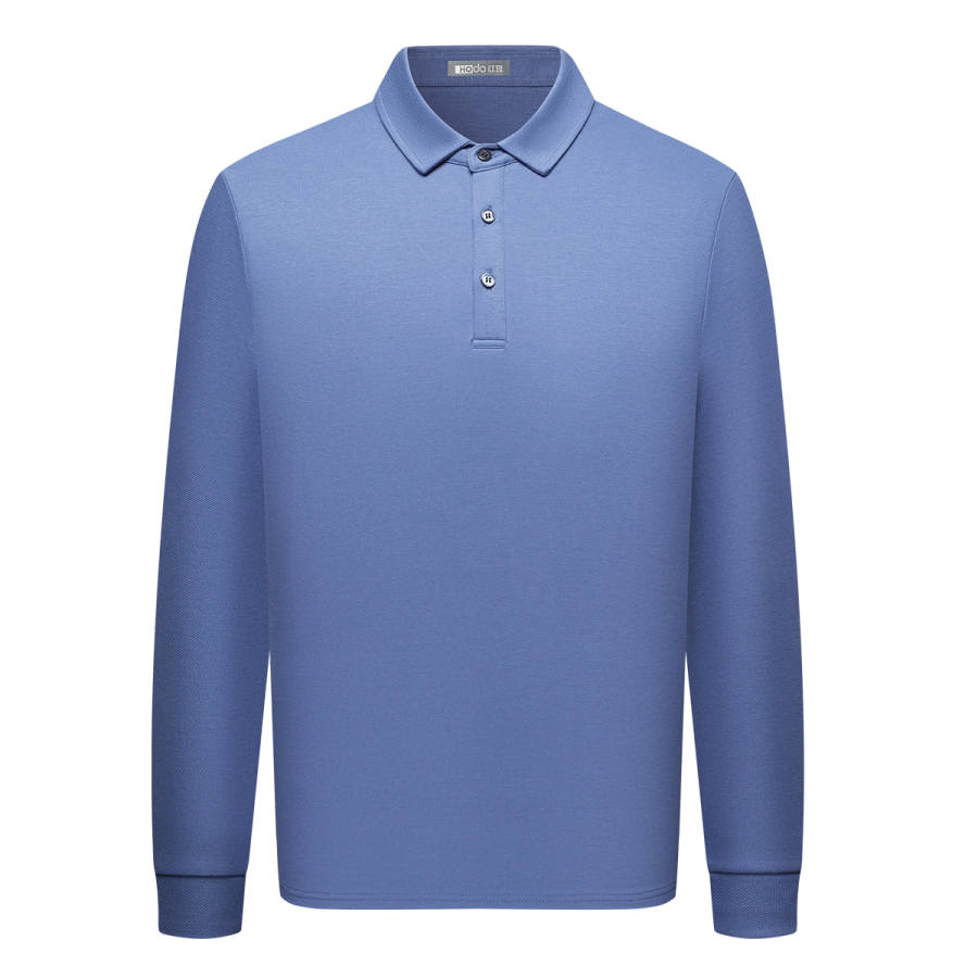 Hodo Polo Shirts Men's Blue Lapel Moderate Straight Fit