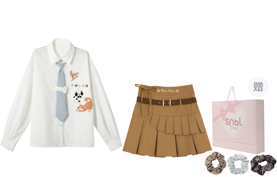 SNBL Two Piece Skirt Sets Women's Shirt+Skirt Polo Collar Moderate Short