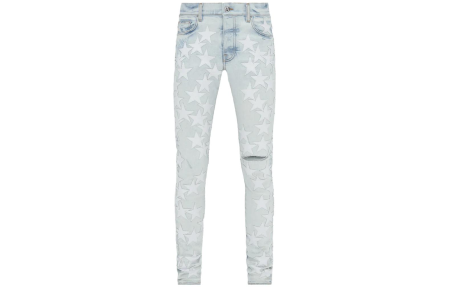 Amiri x Chemist leather-stars skinny jeans