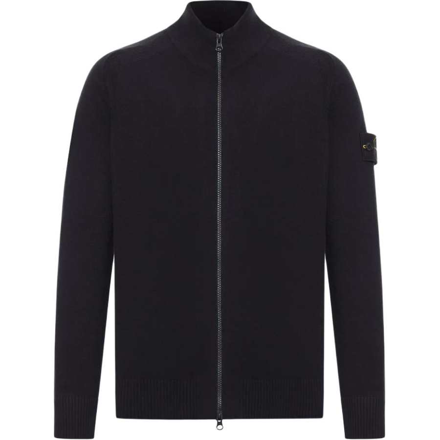 Stone Island 5100044 zip-neck wool cardigan