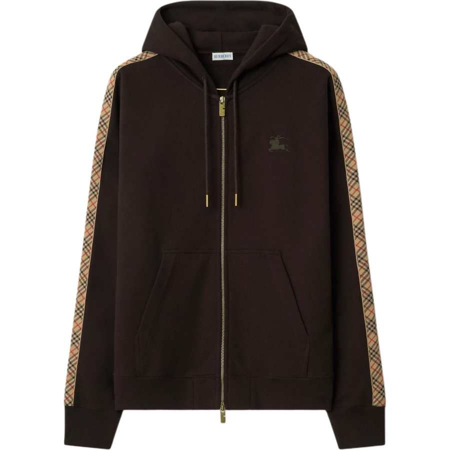 Burberry Check trimmed Zip Hoodie
