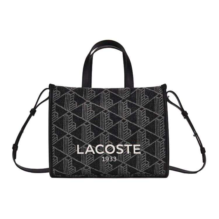 LACOSTE Fashion Minimalist Style Tote Bag, Shopping Bag, Shoulder Bag, Handbag Unisex Black