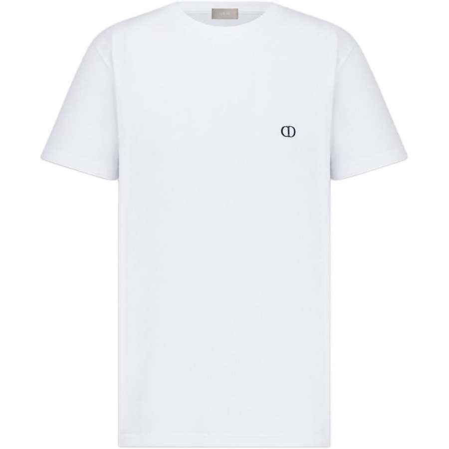 DIOR DIOR T Shirts Men's White Crew Neck Moderate