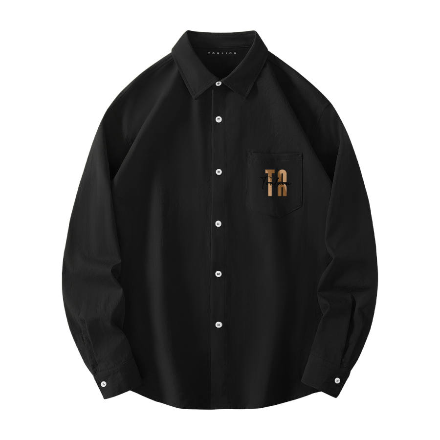 Tonlion Shirts Unisex Lapel Thin Shirt