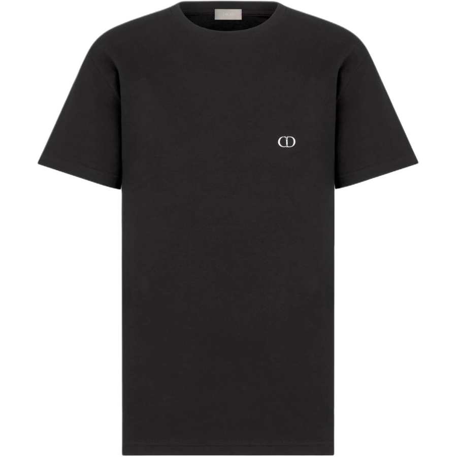 DIOR T Shirts Men's Black Crew Neck Moderate
