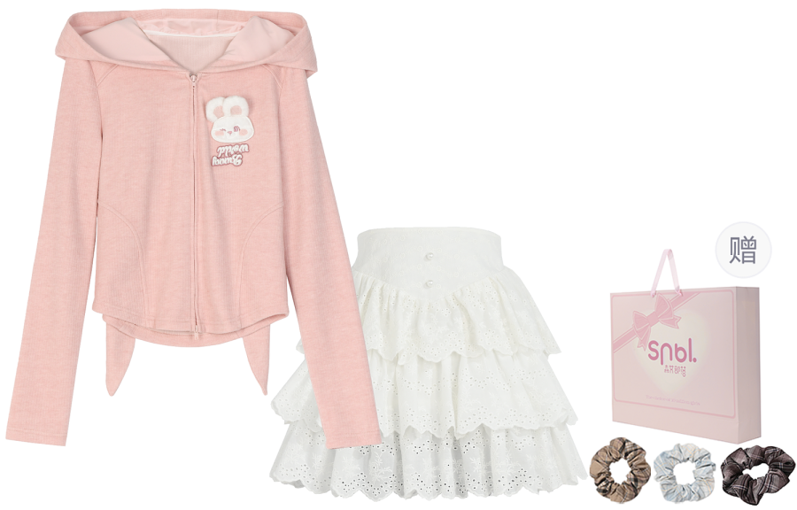 SNBL Two Piece Skirt Sets Women's Hooded Moderate