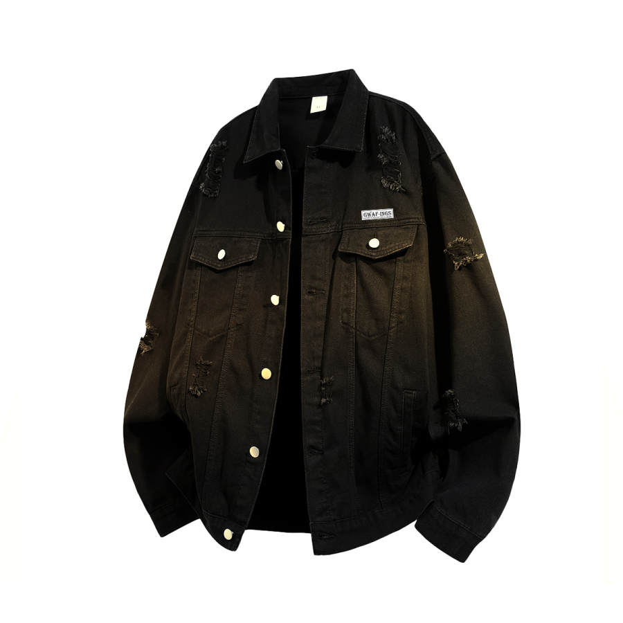 GWAF Denim Jackets Unisex Lapel Moderate Straight Fit