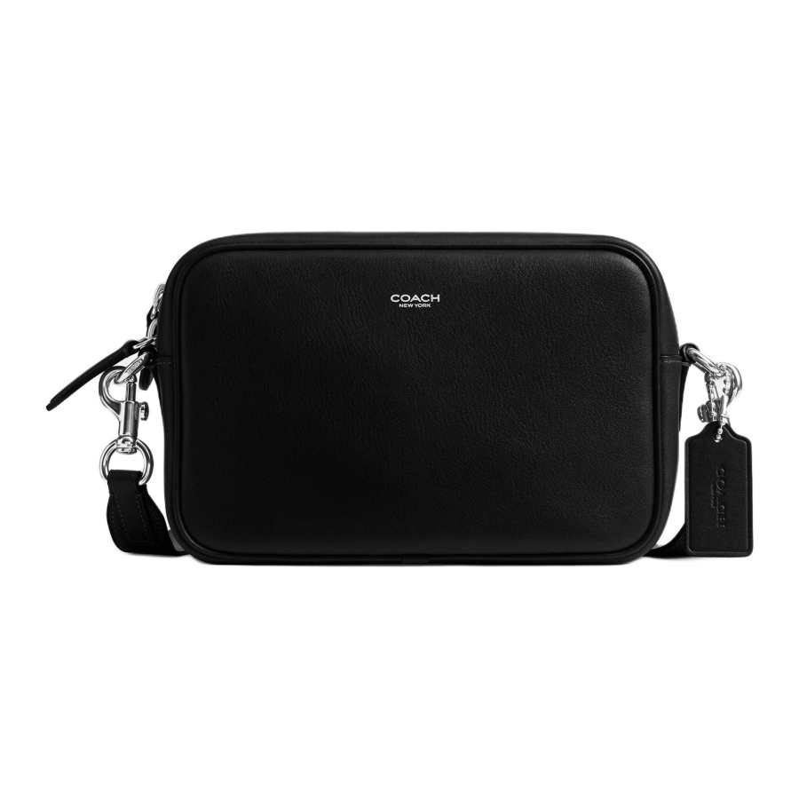 COACH Cow Leather Camera Bag, Shoulder Bag, Crossbody Bag Medium Unisex Black