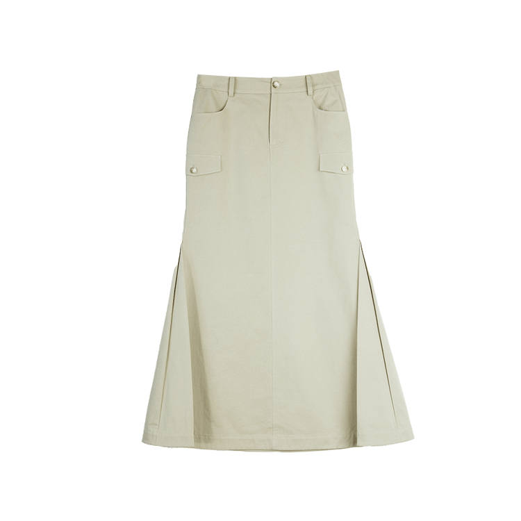 ELLE Casual Long Skirts Women's Gray Green Moderate
