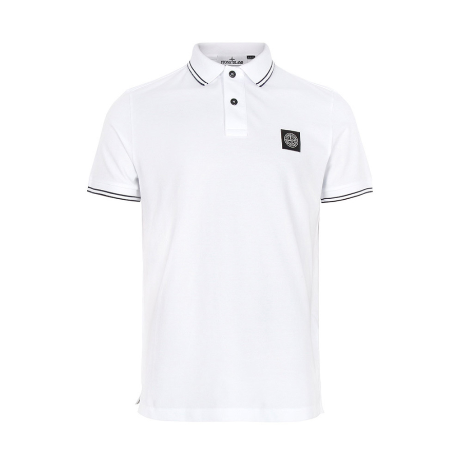 STONE ISLAND Logo Patch Short Sleeved Polo Shirt