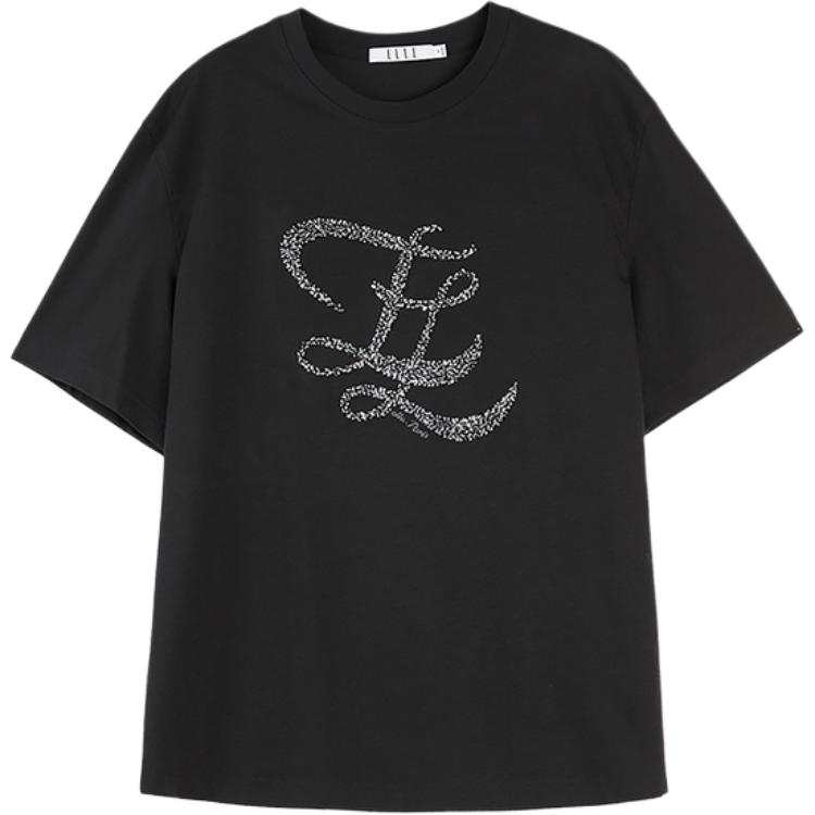 ELLE T Shirts Women's Crew Neck Moderate Straight Fit