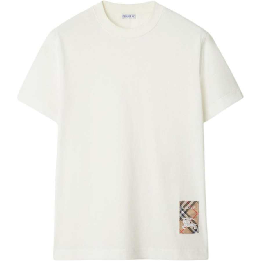 Burberry Check Patch Crewneck T-Shirt