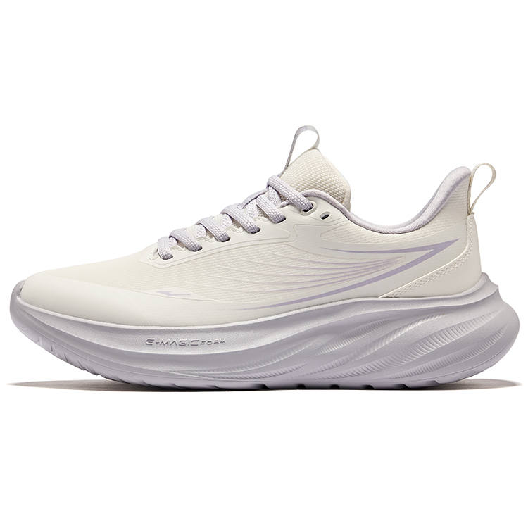 Erke Cushioning Rebound Low top Casual Running Shoes Women's Microcrystal White Galactic Purple
