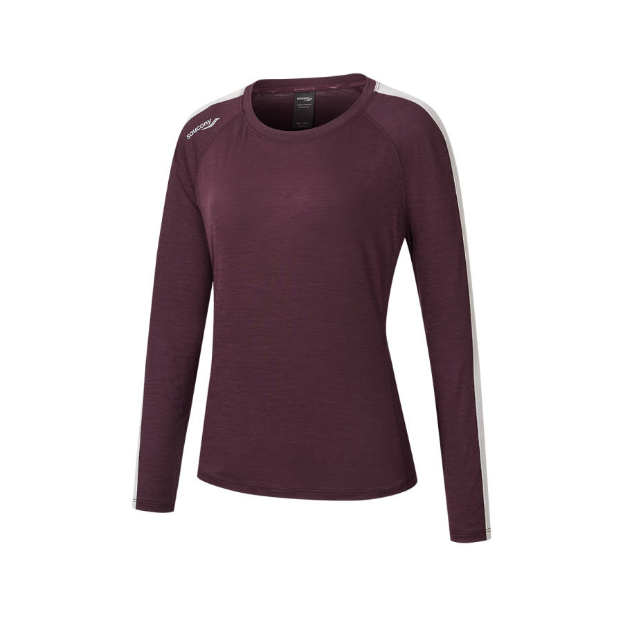 Saucony Sweaters Unisex Plum Brown Purple Crew Neck Moderate
