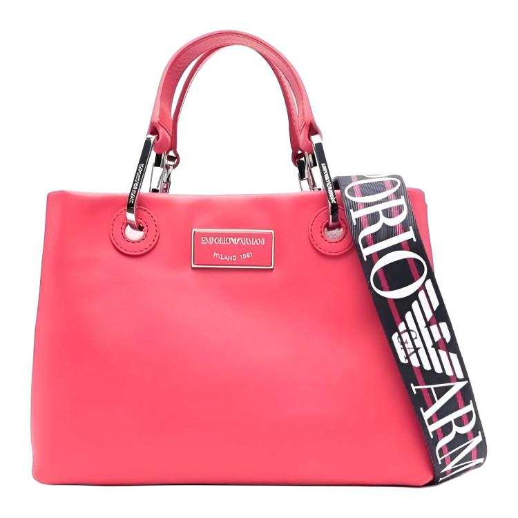 EMPORIO ARMANI Calfskin Shoulder Bag, Crossbody Bag, Handbag Regular Women's Red
