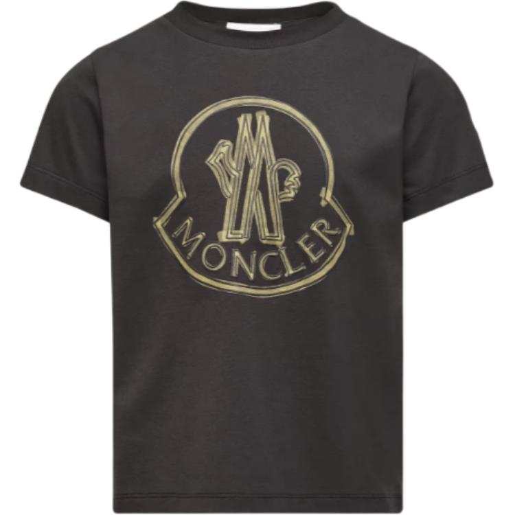 Moncler T Shirt Scribble Logo Cotton T Shirt Kids'