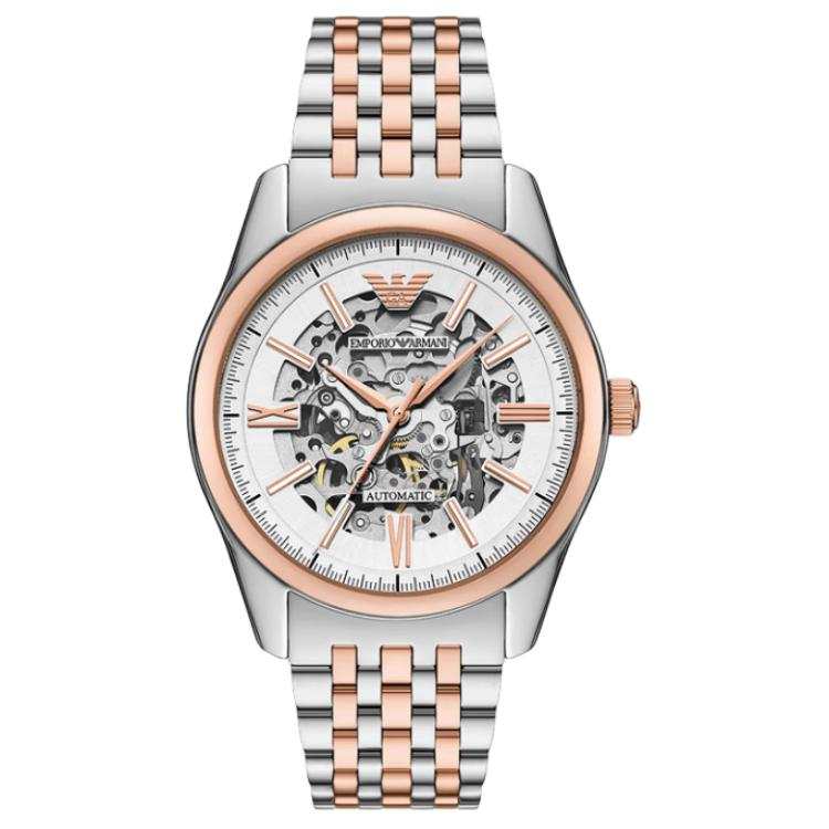 EMPORIO ARMANI Wrist Watches Automatic Mechanical Movement Stainless Steel Strap 43mm Skeleton Dial Men's Watches