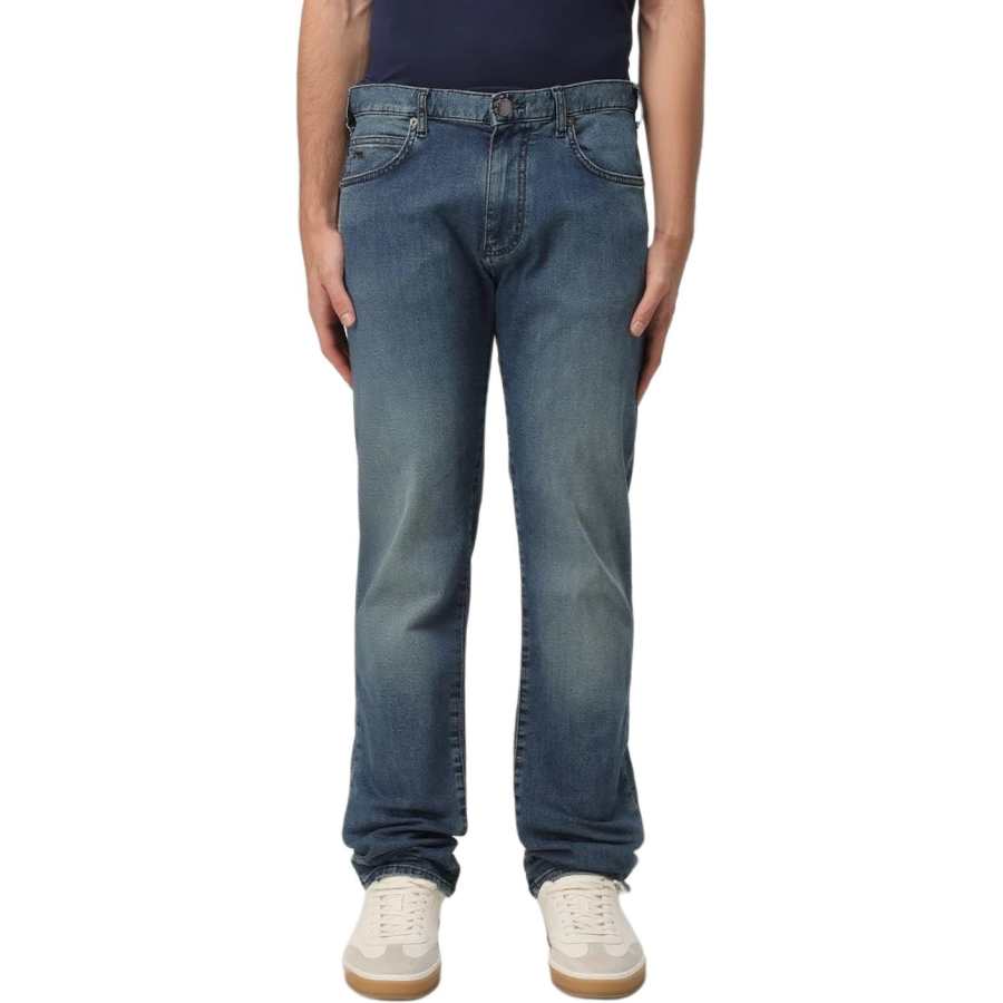 EMPORIO ARMANI Jeans Men's Light Blue Moderate Straight Fit Pants