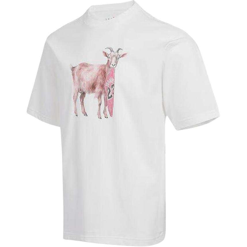 Jordan Jordan T Shirts Men's White Crew Neck Moderate Straight Fit