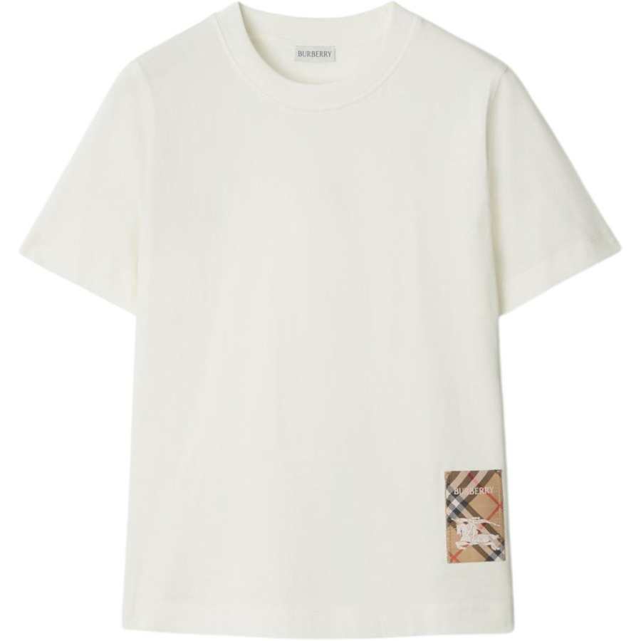 Burberry Checked Patch Crewneck T-Shirt