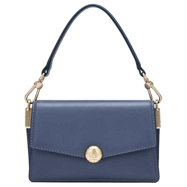 LACOSTE Cow Leather One Shoulder Handbag Women's Dusty Blue