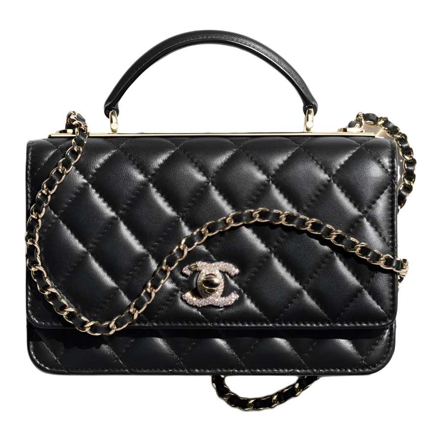 CHANEL Sheepskin Material Gold Metal Shoulder Bag, Crossbody Bag, Handbag Women's Black