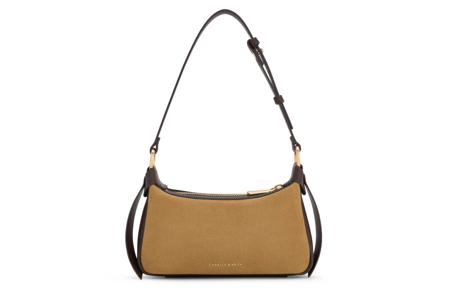 CHARLES&KEITH Synthetic Leather Shoulder Bag Small Women's Sahara Sand & Brown