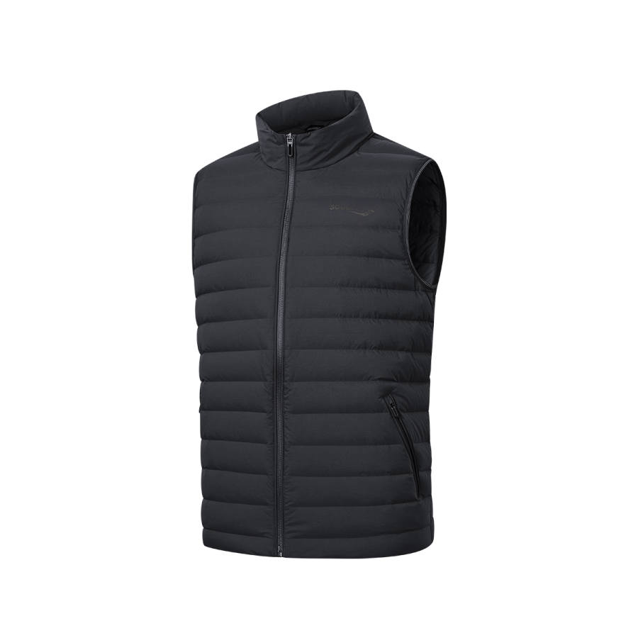 Saucony Down Vests Unisex Jet Black Stand Collar Moderate Other