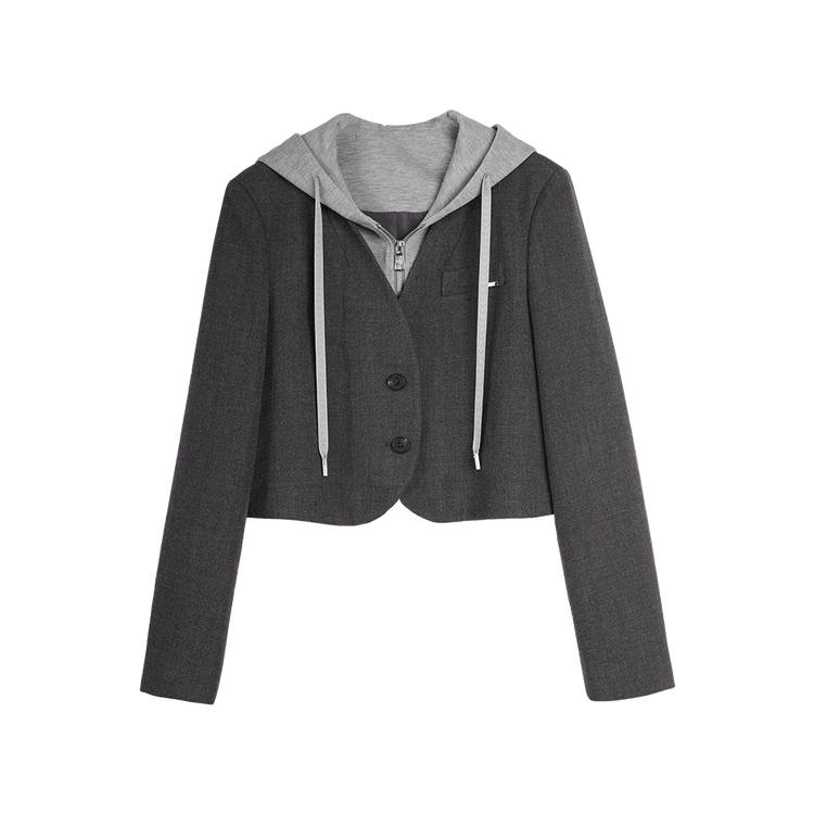 ELLE Business Suits Women's Dark Gray Hooded Moderate