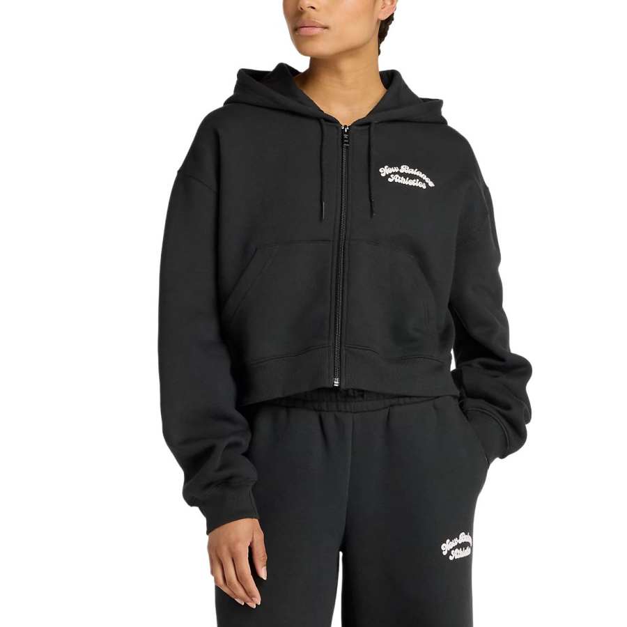 New Balance New Balance Logo Printed Zipped Hoodie