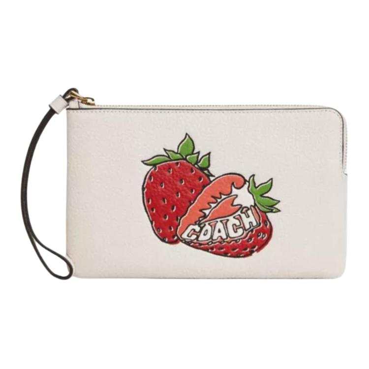 COACH COACH Pebble Leather Clutch Small Women's White