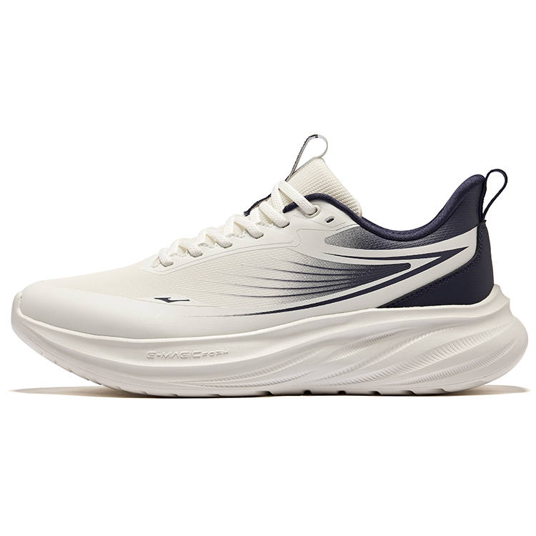 Erke Cushioning Rebound Low top Casual Running Shoes Men's Microcrystal White Cosmic Blue