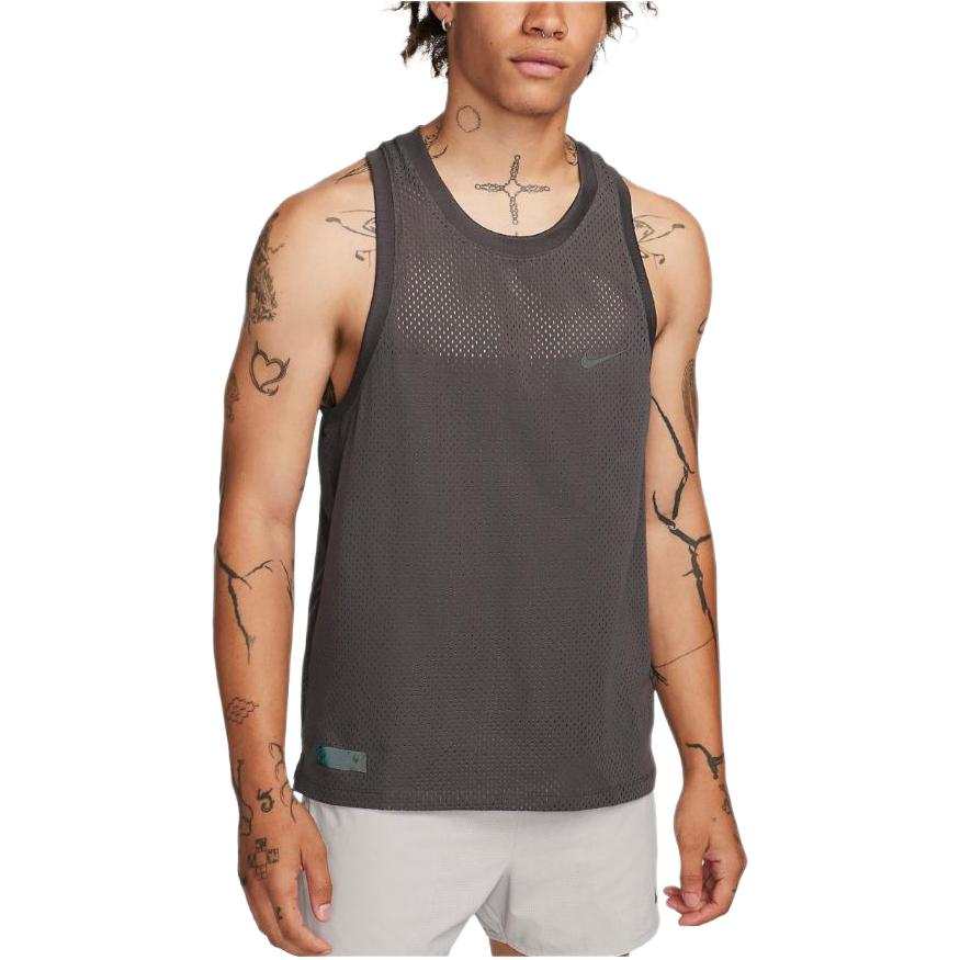 Nike Nike Tank Tops Men's Gray Crew Neck Moderate Straight Fit