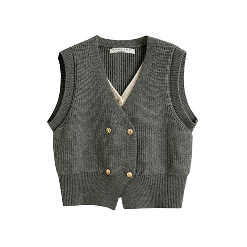 Tonlion Knitwear Women's Medium Heather Gray V Neck Moderate